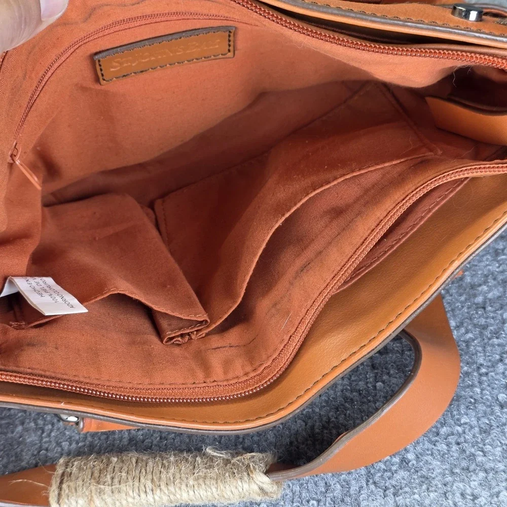 St John's Bay Genuine Leather Hobo Shoulder Bag Rich burnt orange terracotta